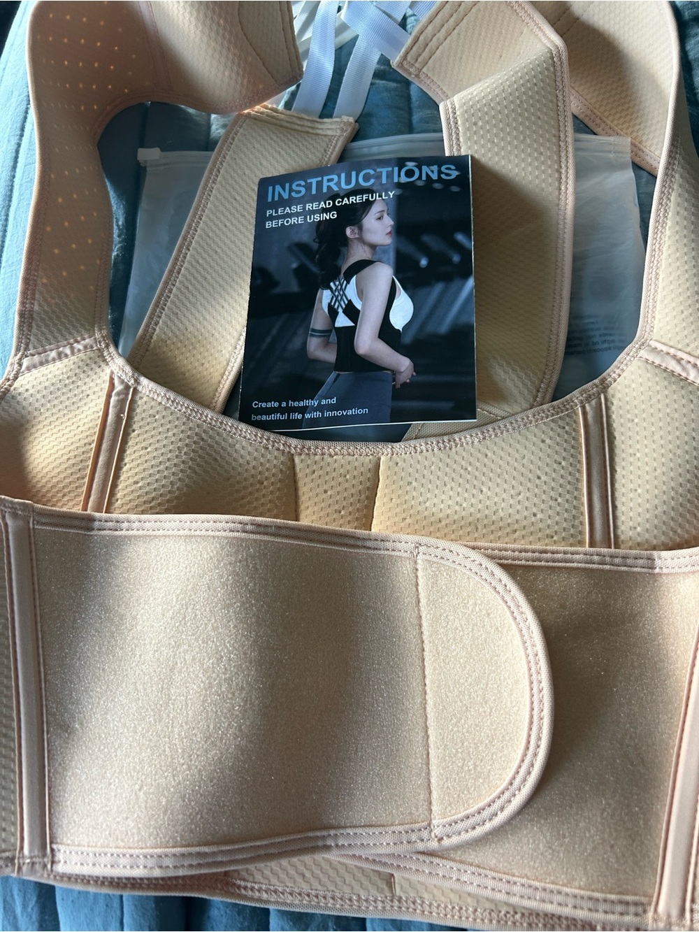 Women's Nude Posture Support Back Brace - Adjustable Support Vest
